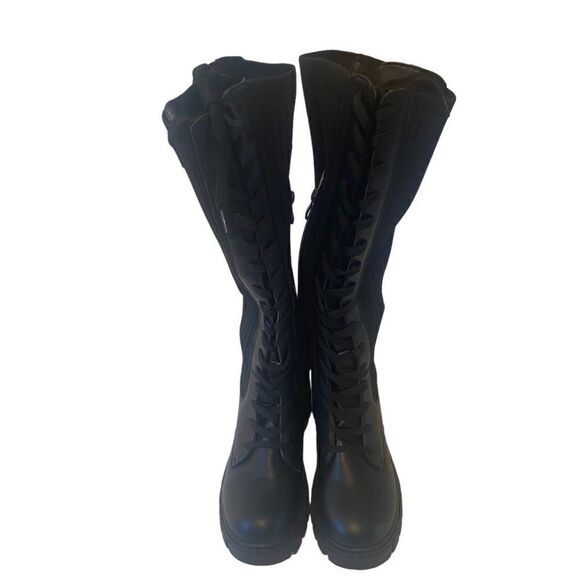 Wanted Teamwork Knee High Lace Up Faux Leather Boots in Ladies 5 1/2 - Picture 1 of 6